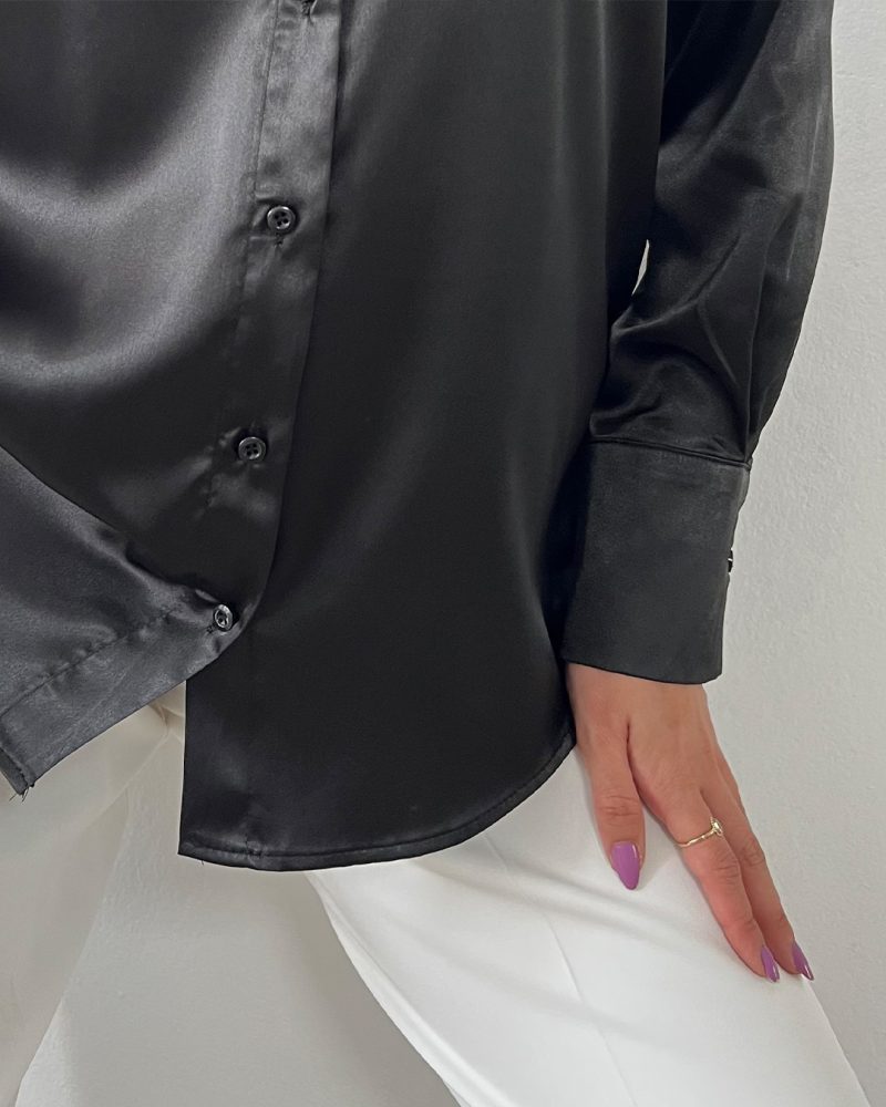 11001-Satin Long Sleeve Shirt - Görsel 2