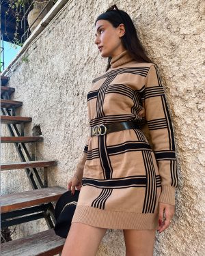 3118-Knit Tunic with Belt