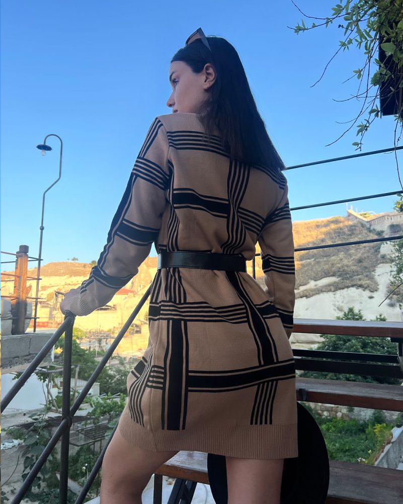 3118-Knit Tunic with Belt - Görsel 4