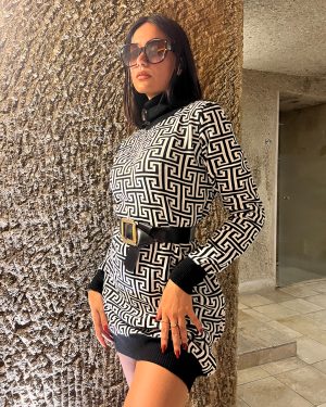 3119-Knit Tunic with Belt