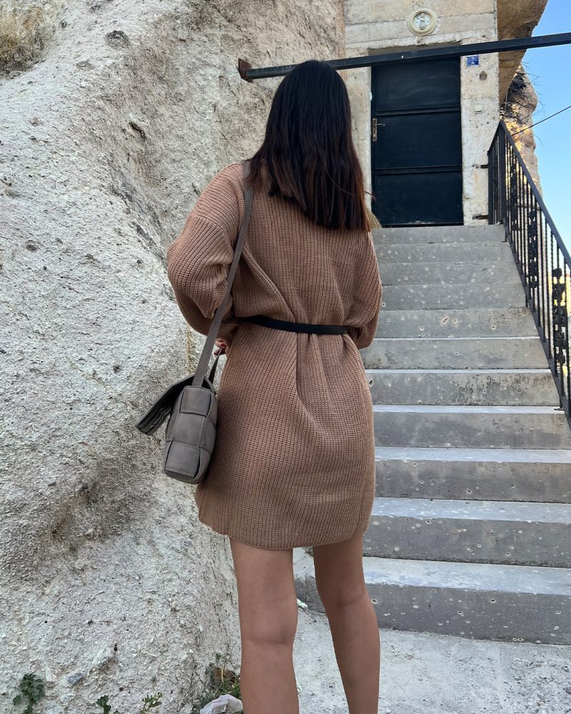 4433-Knit Tunic with Belt - Görsel 4
