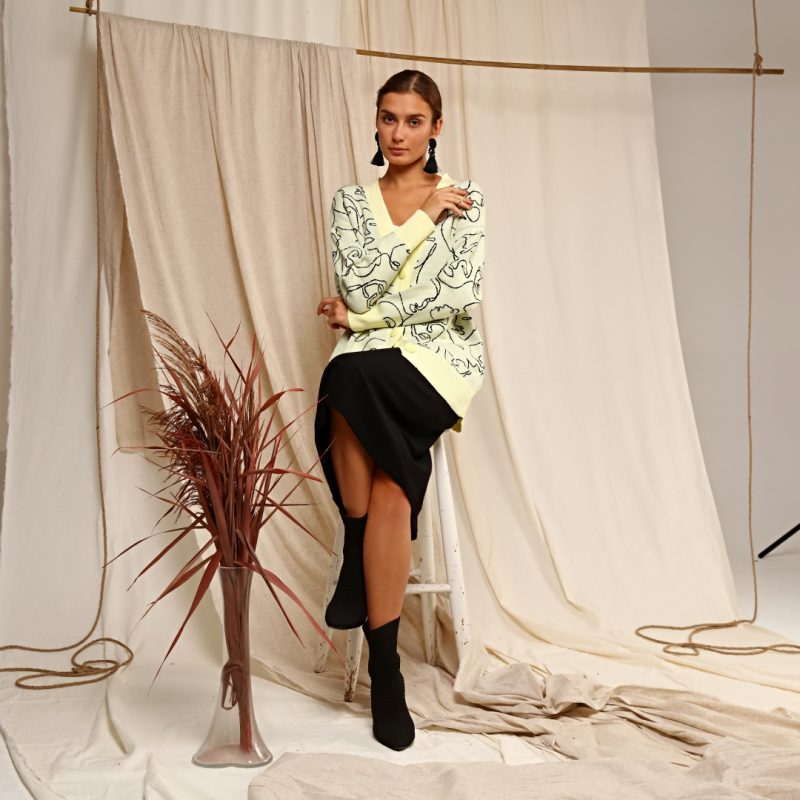 4424-Knit Cardigan - Görsel 4