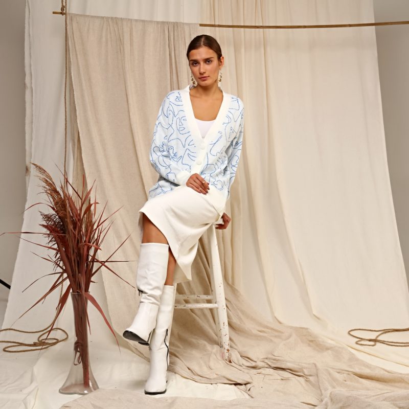 4424-Knit Cardigan - Görsel 3