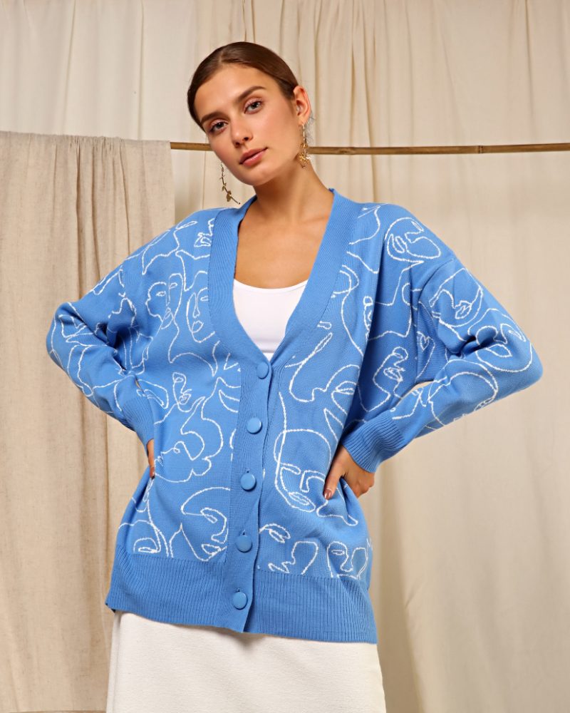 4424-Knit Cardigan - Görsel 2