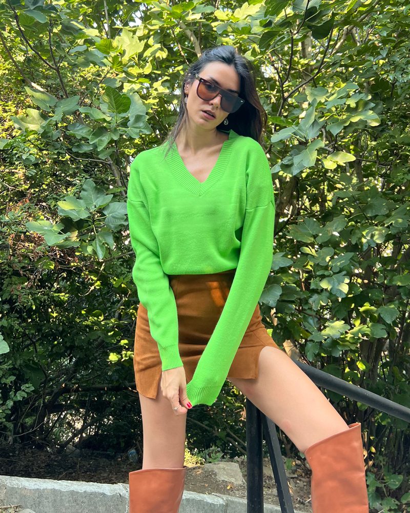 3128-Knit Sweater - Görsel 3