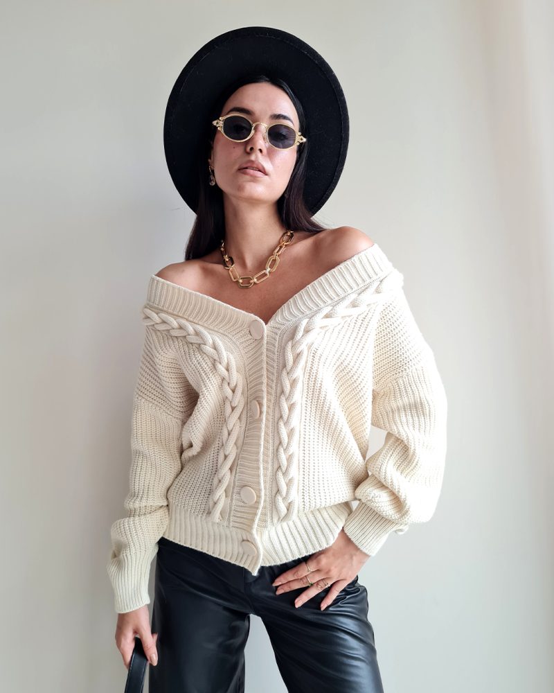 4606-Knit Cardigan - Görsel 3