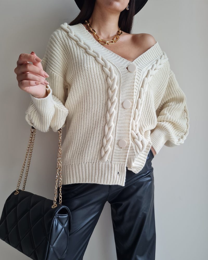 4606-Knit Cardigan - Görsel 7