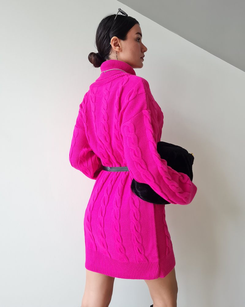 4609-Knit Tunic with Belt - Görsel 3