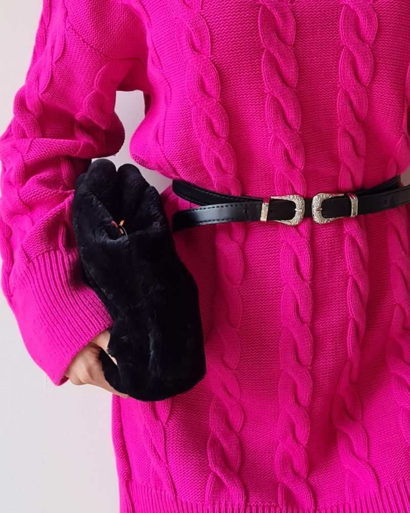 4609-Knit Tunic with Belt - Görsel 4