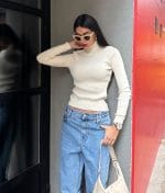 ribbed turtleneck knit sweater front view