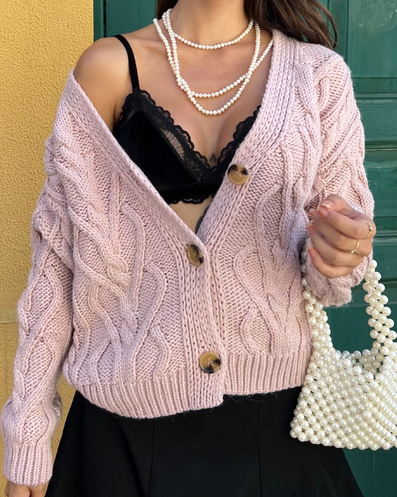 4212-Knit Cardigan - Görsel 3