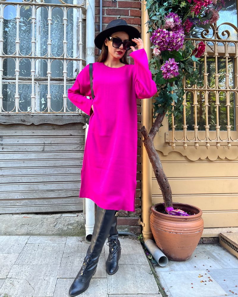 5802-Knit Dress - Görsel 2