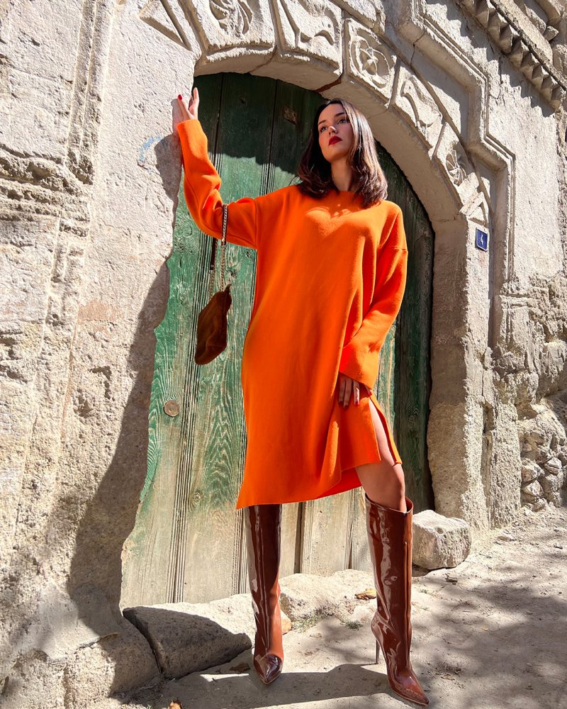 5802-Knit Dress - Görsel 4