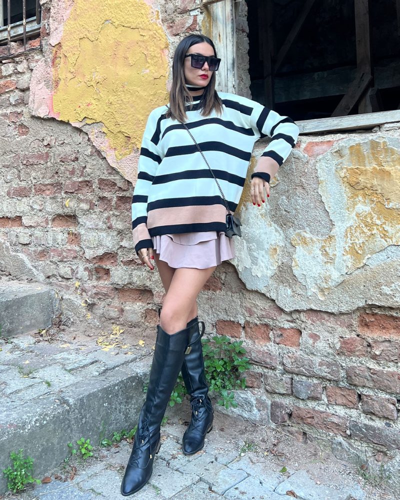 3134-Knit Sweater - Görsel 3