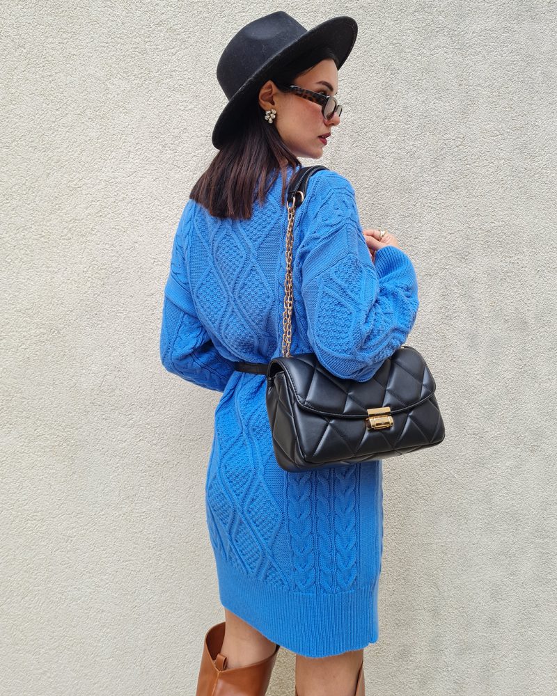 4610-Knit Tunic with Belt - Görsel 4