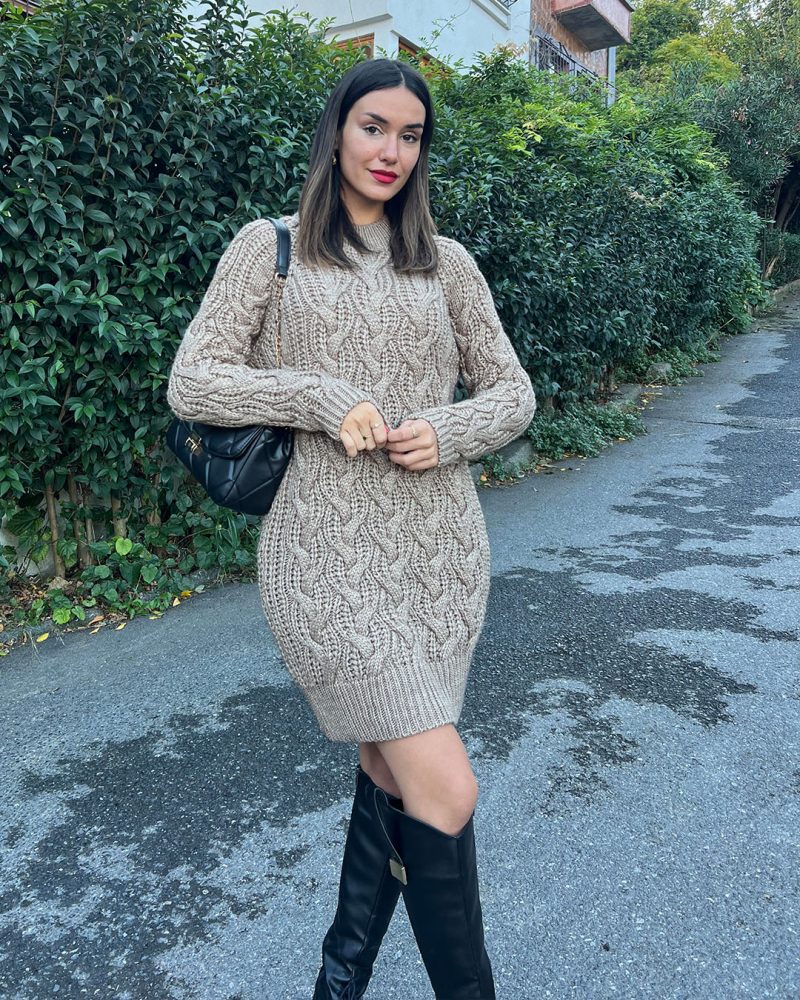 7007-Knit Tunic - Görsel 3
