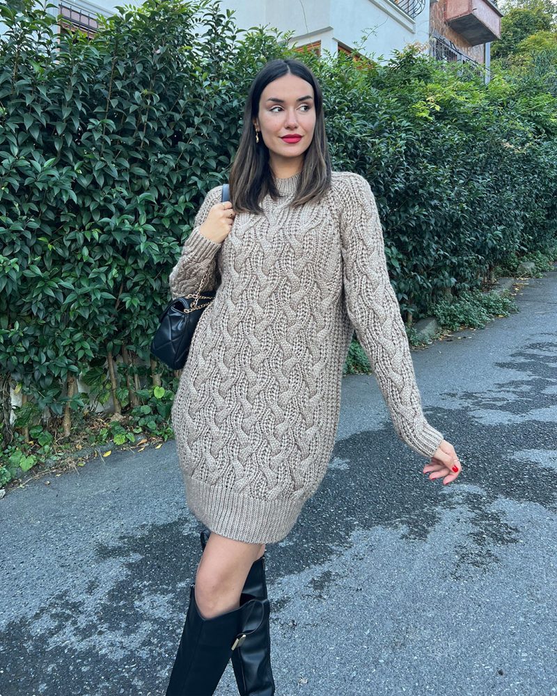 7007-Knit Tunic - Görsel 5