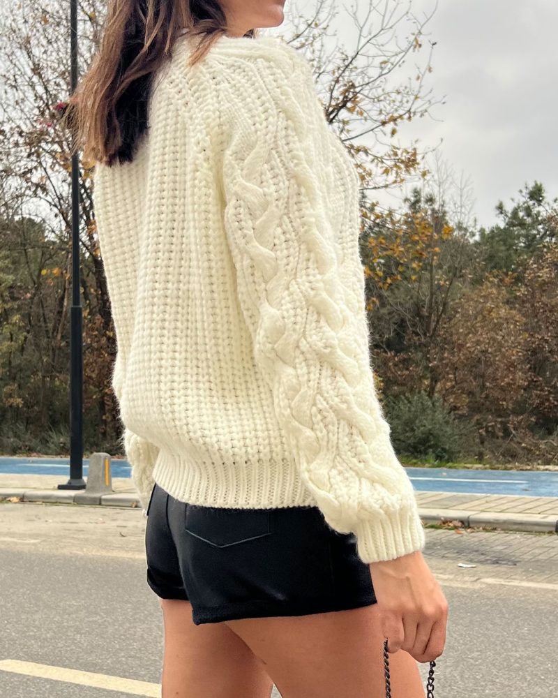 4007-Knit Sweater - Görsel 3