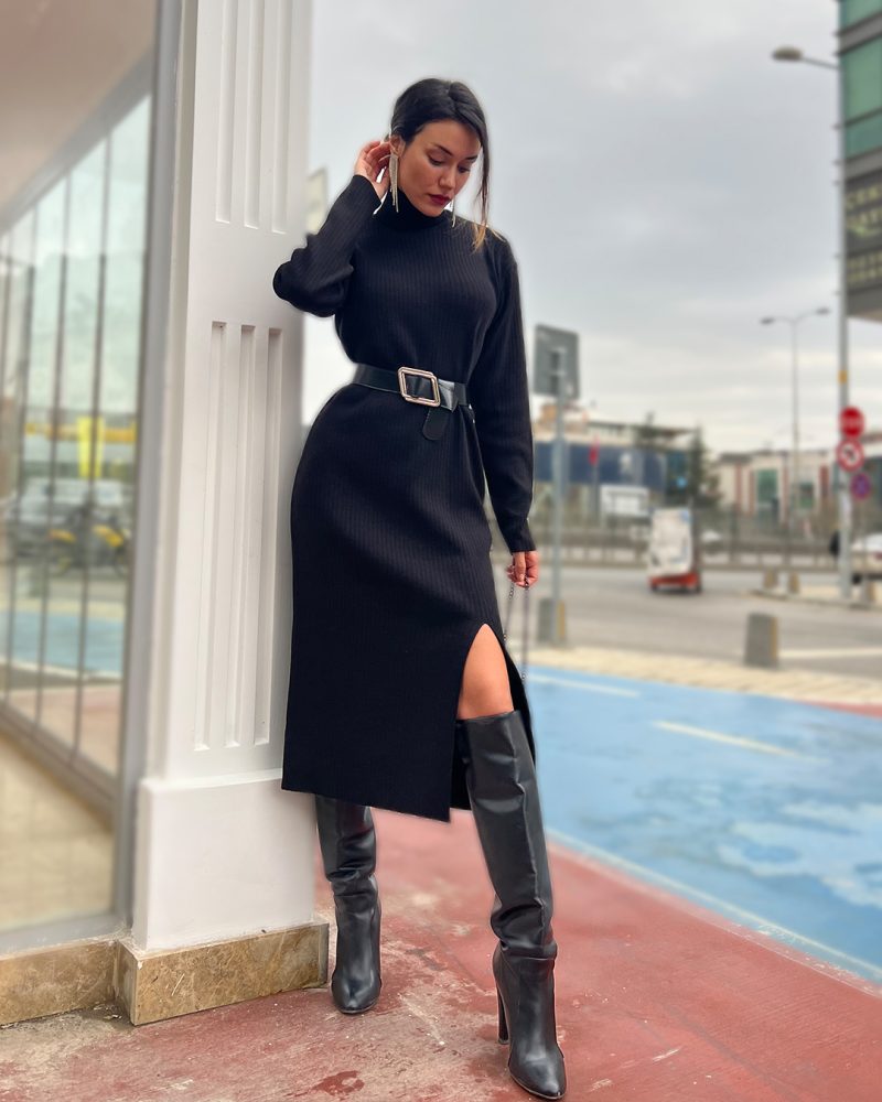 4437-Knit Dress - Görsel 3