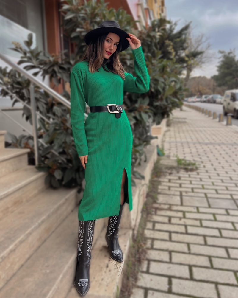 4437-Knit Dress - Görsel 4