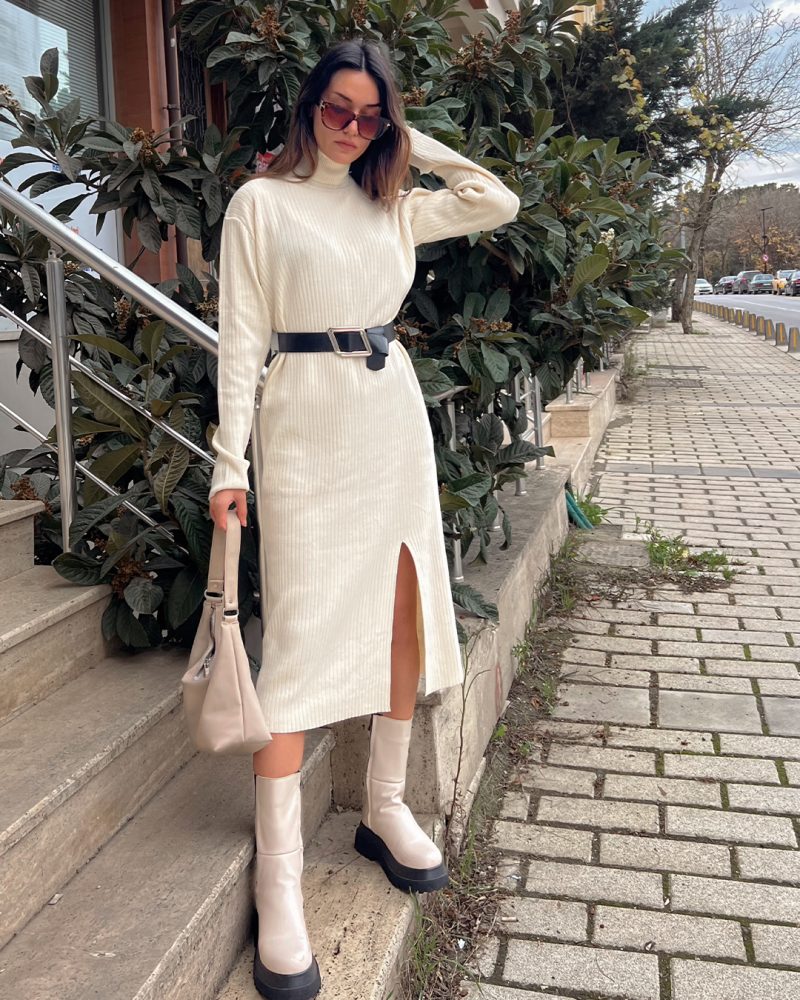 4437-Knit Dress - Görsel 2