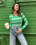 3136-Striped Knit Sweater