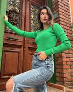 3138-Shoulder Buttons Knit Sweater