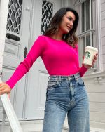 3141-Crew Neck Crop Knit Sweater