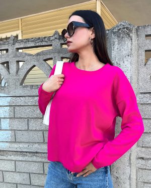 5833-Oversize Crewneck Knit Sweater