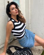3163-Striped Crop Crewneck Knit Athlete