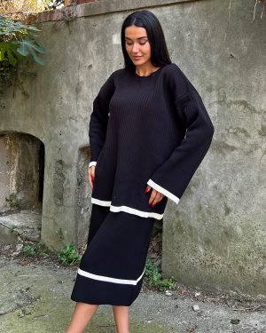 6055-Crewneck Oversize Knit Set