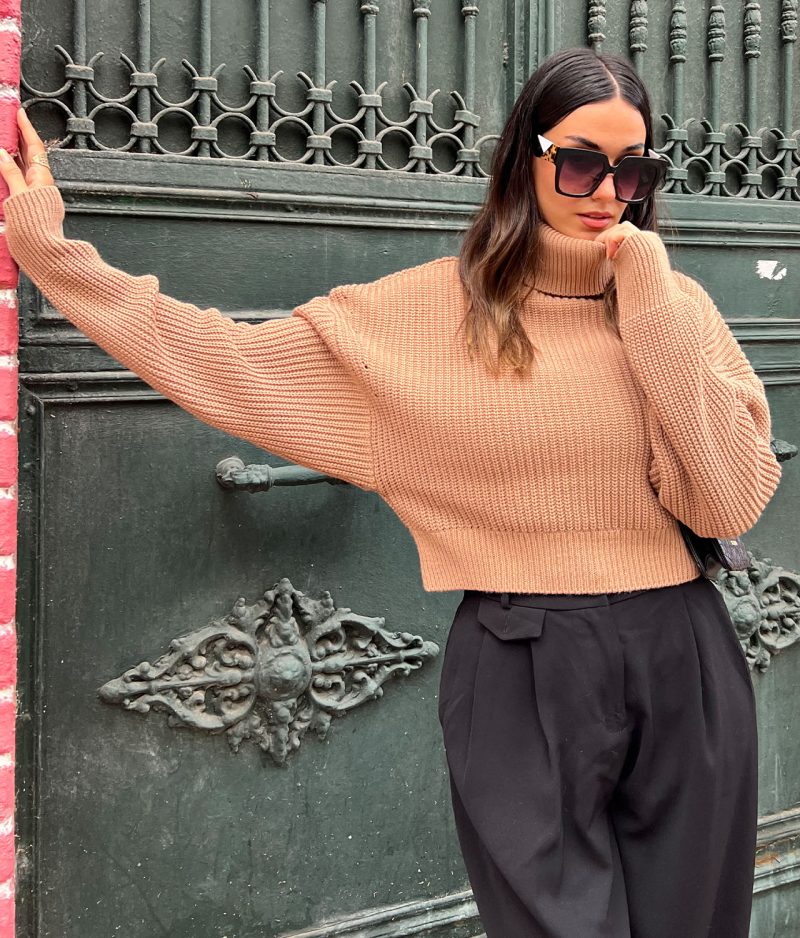 4625-Thessaloniki Turtleneck Knit Sweater - Görsel 2