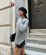 chunky knit sweater front view