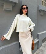 6550-Textured Mock Neck Sweater - Long Sleeve