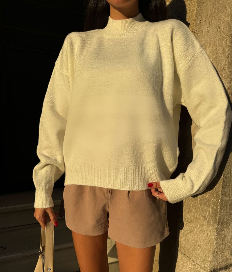 75100-Oversized Crew Neck Sweater - Long Sleeve - Görsel 4