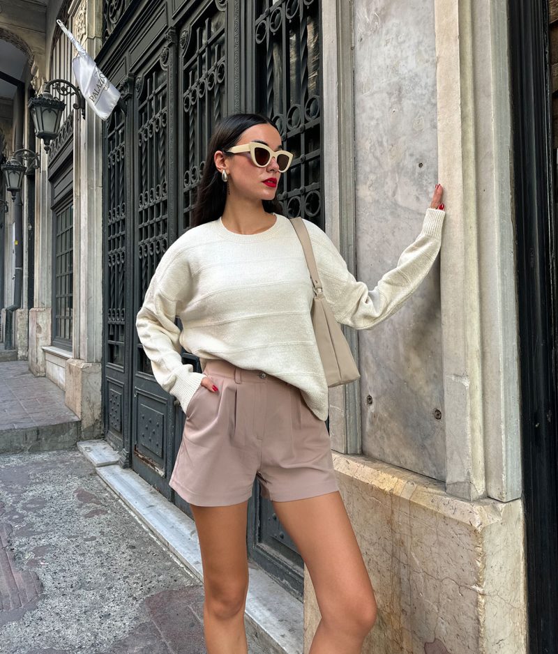 75102-Textured Crew Neck Sweater - Long Sleeve - Görsel 3