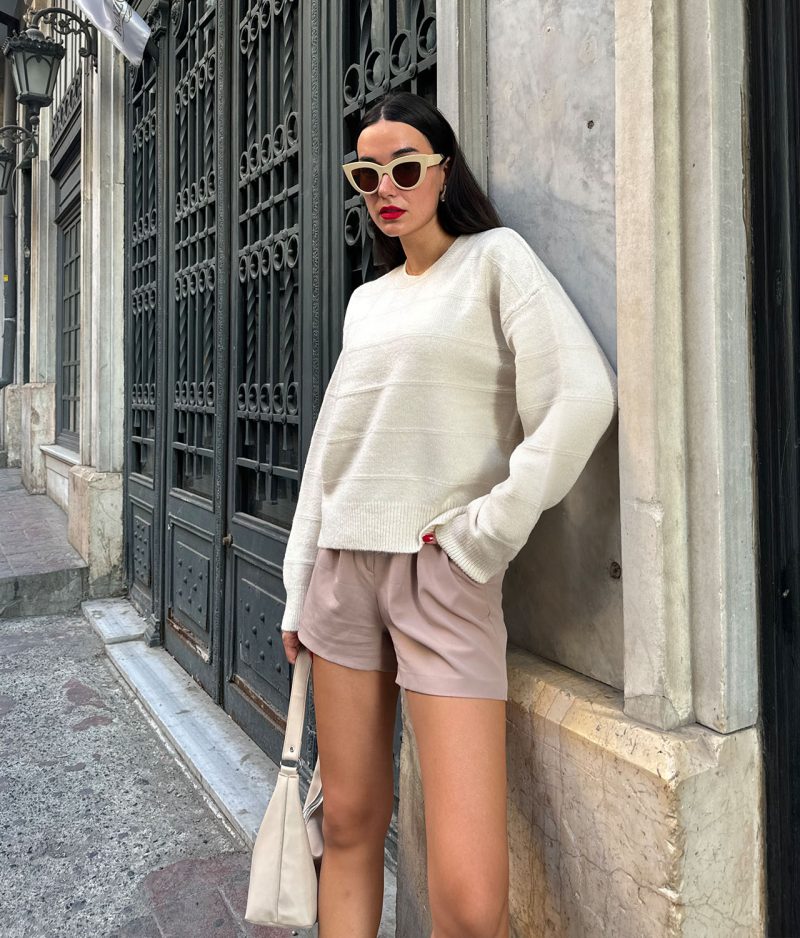 75102-Textured Crew Neck Sweater - Long Sleeve