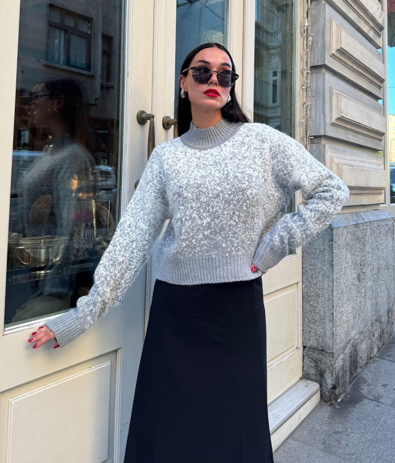 75112-Textured Knit Sweater - Crew Neck, Long Sleeve