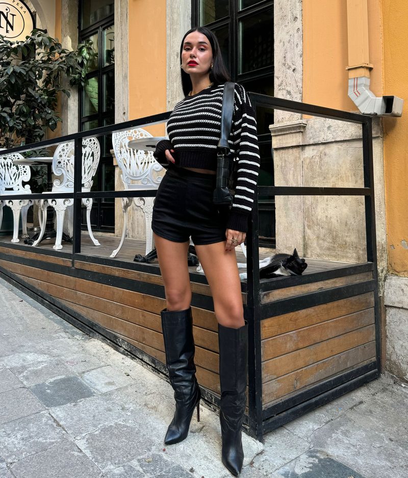 75115-Striped Crew Neck Sweater - Long Sleeve - Görsel 3