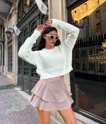 75116-Textured Knit Crop Sweater - Long Sleeve