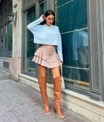 75118-Cable Knit Crop Sweater - Long Sleeve