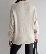 4611 Cable Knit Cardigan V Neck Long Sleeve Wholesale -Back View