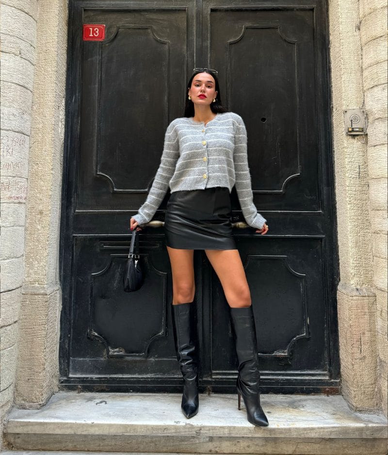 cropped cardigan with gold button details
