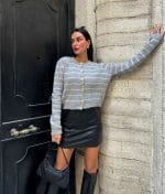 cropped cardigan with gold button details
