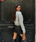 cropped cardigan with gold button details