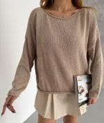 casual loose knit pullover for women