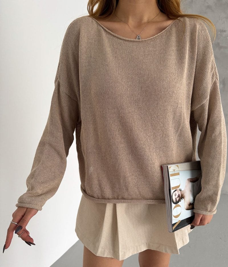casual loose knit pullover for women
