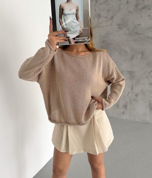 breathable lightweight knit top for layering