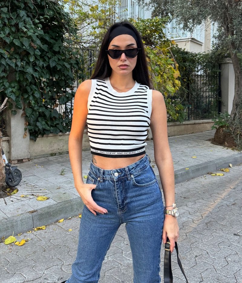 Trendy Striped Crop Tank Wholesale Fashion
