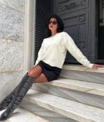 75119-Pearl Embellished Knit Sweater – Long Sleeve Women’s Pullover – Off White-2 Long sleeve pearl knit sweater for women’s fashion